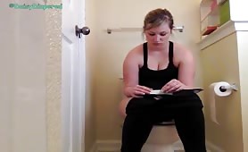 Nice girl pooping in toilet
