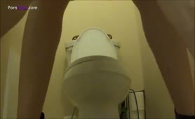 Pooping over toilet