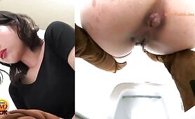 Japanese hot babe showing her pooping asshole 