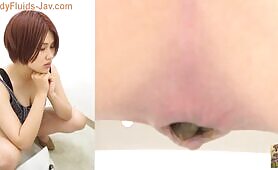 Cute redhead Japanese teen caught pooping 