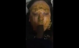 Nasty girlfriend enjoying scat blowjob sex