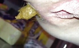 Hairy asshole mature woman shitting 