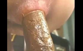 Asian Woman Pushes Out a Huge Turd in Extreme Close-Up