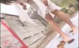 Beautiful japanese girl shitting