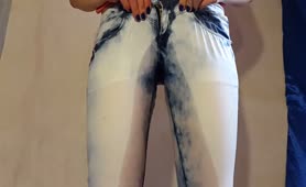 Filled jeans with poop
