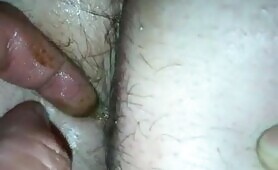 Fingering her dirty pooping asshole