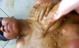 Ebony Slave Dumps a Load