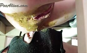 Kinky girl eats shit