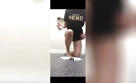 Naked Woman Drops a Nasty Load of Shit