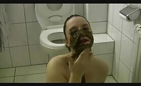 Blonde Wife Poops Near Man's Penis