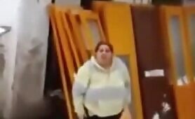 Blonde Curvy Lady Walks Outside and Shits in Her Pants