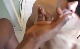 Black Babe Pisses on White Slave