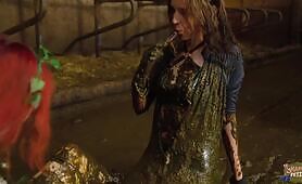 Two Lesbians Shit in Mud Pit with Mud Covered Bodies